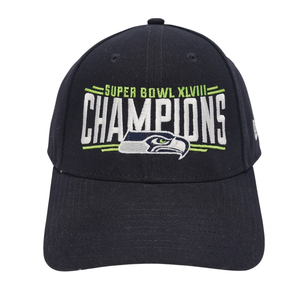 New Era 9FORTY Men OSFM Seahawks Super Bowl XLVIII Hat Black Adjustable
